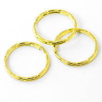 Кільце подвійне для брелоків і ключів, колір: золото, розмір: 25х1 мм, УТ100005130 (20 шт)