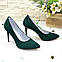 Туфлі жіночі замшеві на шпильці, колір зелений, фото 7