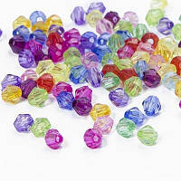 Бусини акрил біконус 4 мм 25 грамовані мікс темний