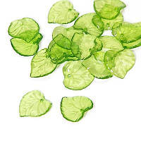 Бусини, листок, акрил, зелений, 15х2 мм (80 шт.) УТ0030483