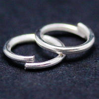 Колічки з'єднувальні, залізні, колір: срібло, розмір: 10х0,7 мм, 50 г УТ005766 (ок. 280 шт)