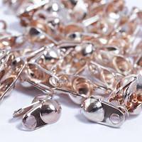 Калоти затискачі для бус 6х3,5 мм 100 шт. колір рожеве золото