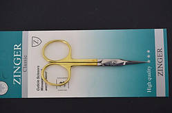 Ножиці манікюрні для видалення кутикули Zinger метал жовте покриття