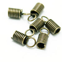 Концевики-пружини для шнура, металеві, колір-бронза, 10х4 мм, 20 шт УТ 0003730