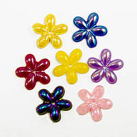 Бусини, квітка, акрил, желе, мікс АВ, розмір 14х2 мм (50 шт.) УТ10014277