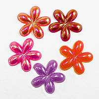 Бусини, квітка, акрил, желе, мікс АВ, розмір 20х3 мм (50 шт.) УТ10014276