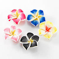 Бусини ручна робота, полімерна глина, квітка, мікс, 20х10 мм, 10 шт УТ100012826