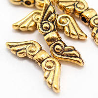 Бусини — крила 20 шт. метал — колір античне золото 16х5х3 мм УТ0007612