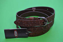 Ремінь із натуральної шкіри жіночий 20 мм шоколад ТМ "Диплом"