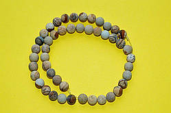 Бусини з деревного агату 48 шт матовий намистина 8 мм