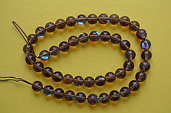 Бусини, опал синтетичний, діаметр намистини 8 мм, колір коричневий прозорий, (45 шт.)