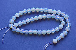 Бусини з Синтетичного місячного каменю 46 шт. 8 мм кулька гранована