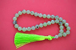 Чітки з натурального преніту, діаметр намистин 10 мм