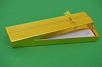 Подарочная коробочка для цепочек, браслетов, с золотистой лентой, размер 210х45х20 мм,