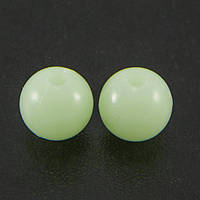 Бусини світні 6 мм ≈225 шт. акрил флуоресцентні круглі світло-зелені УТ100014332