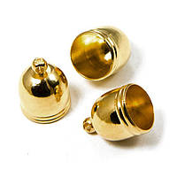Концевики для шнура, латунь, колір — золото, розмір 8х5 мм, (20 шт.) УТ10014816