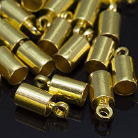 Концевики для шнура, латунь, колір-золото, розмір 9,5х4 мм, (20 шт.) УТ0018556