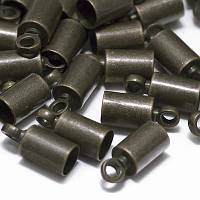 Концевики для шнура, латунь, колір-бронза, розмір 9,5х4 мм, (20 шт.) УТ0018553