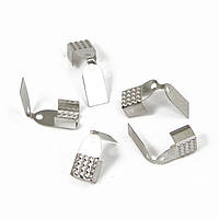 Концевики для шнура, металеві, колір- платина, розмір 11х6х5 мм, (200 шт.) УТ10010994