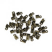 Концевики для шнура, металеві, колір-бронза, розмір 6х3х2,3 мм, (200 шт.) УТ10011049
