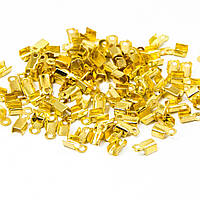 Концевики для шнура 200 шт металл цвет- золото 6х3х2,3 мм УТ10010829