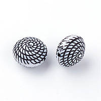 Бусини, рондель, акрил, крафт-стиль, колір чорний, 17х12,5 мм (10 шт.) УТ10015536