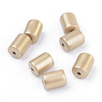 Бусини, трубка, акрил, крафт-стиль, колір золотий, 10х7 мм (50 шт.) УТ10015484