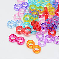 Конектори на 2 отвори, акрилові, колір мікс, розмір 10х19,5х4 мм, (60 шт.) УТ10015589