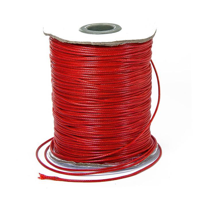 Шнур вощений, поліестер, для рукоділля, червоний, 1,2 мм/10 м (1 шт.) УТ10009678, фото 1