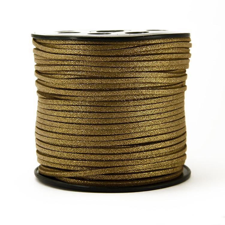 Шнур, штучний замш, колір темно-золотистий, розмір 3х1,5 мм, довжина 5 м (1 шт) УТ10013833, фото 1