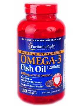 Поліненасичені жирні кислоти Omega-3 Fish Oil 1200 mg Double Strength (180 кап) Puritan's Pride