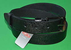 Ремінь із натуральної шкіри, підлітковий, чорний, строчка, ширина 30 мм, ТМ "Диплом", (1 шт.)