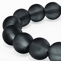 Бусини скляні 100 шт матові 8 мм колір сірий