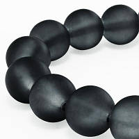 Бусини скляні матові, 6 мм, колір сірий (140 шт.)