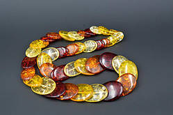 Буси синтетичний бурштин 50 см овал мікс кольорів