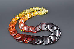 Буси синтетичний бурштин 50 см овал перехід кольорів