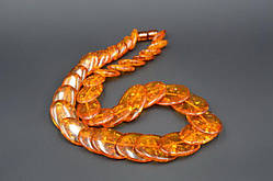 Буси синтетичний бурштин 50 см овал мікс колір бурштиновий