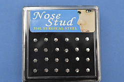 Пірсинг у ніс 6 шт. квітка 2,5 мм гвоздик медична сталь кольору платину