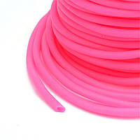 Шнур гумовий, порожнистий, темно-рожевий, ширина 2 мм, ширина отвору 1 мм, довжина 5 м. УТ10016742