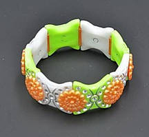 Браслети 6 шт кольорові пластикові на гумці