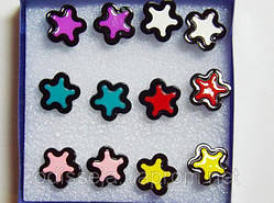 Сережки-пусети Зірочка 6 пар Акрил