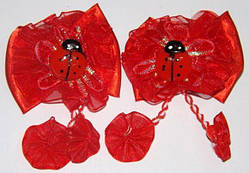 Набір гумок для волосся (2 шт.) червоний, сонечко 144_3_1a12