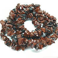 Бусини саморідки обсидіан махагон 6х4 мм 82 см