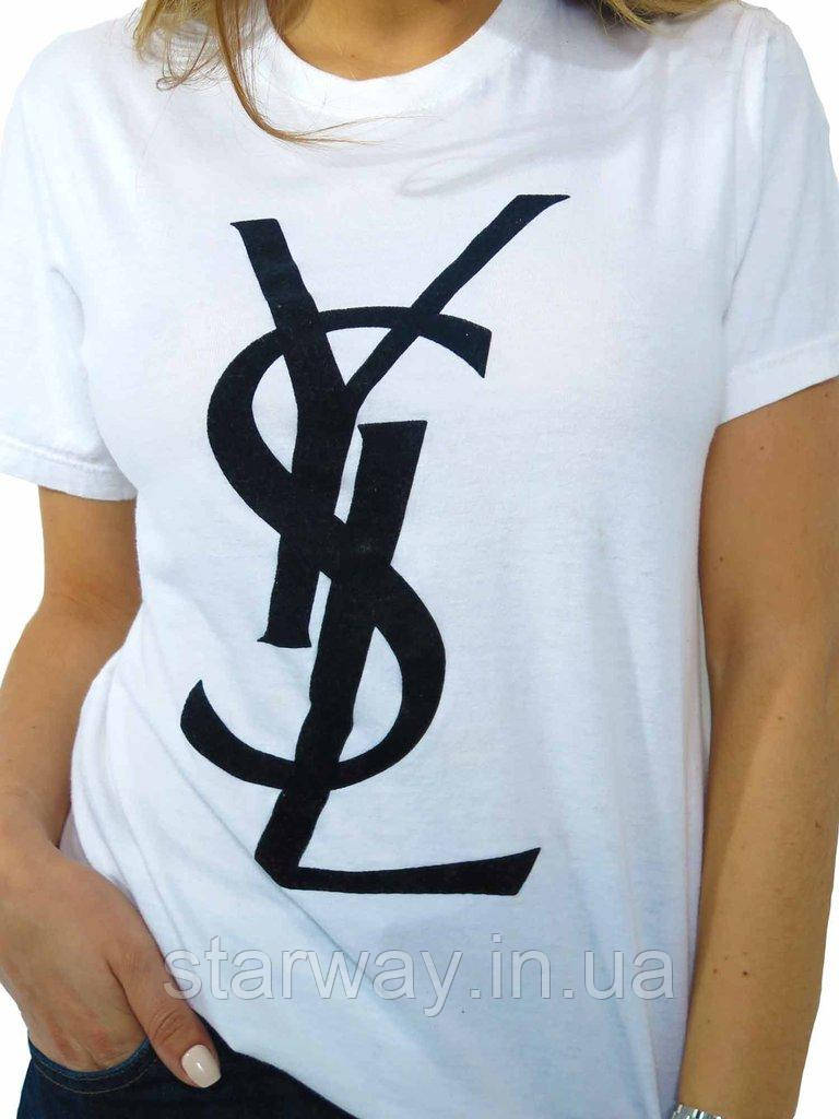 Футболка стильна yves saint laurent logo  ⁇ 