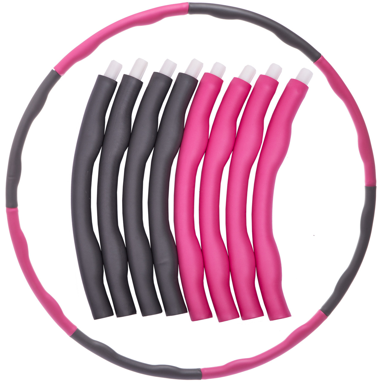 Обруч масажний хулу хоп Hula Hoop SP-Planeta Sport BY-018 діаметр 98 см Pink-Grey
