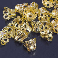 Шапочка конус металева для намистин, колір — золото, розмір 6х4,5 мм (100 шт.) УТ0029176