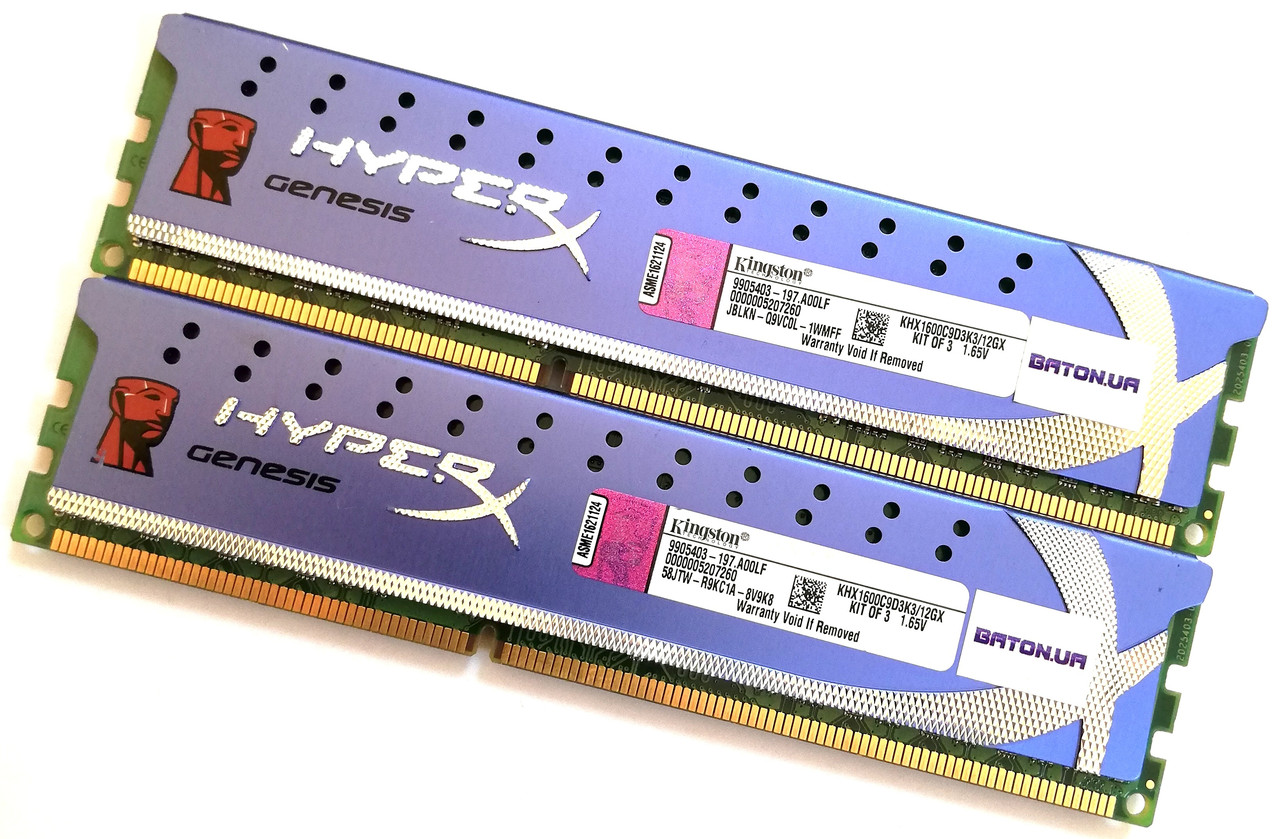 Пара оперативной памяти Kingston HyperX DDR3 8Gb (4Gb+4Gb) 1600MHz ...