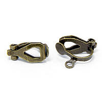 Основи під кліпси 13х6х7 мм 10 шт. з латуні з петелькою колір бронза