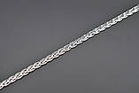 Браслет металевий 22 см 5 мм плетіння косиця колір платина, фото 2