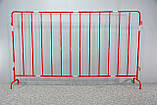 Бар'єрне огородження для обмеження пішохідних зон 2м*1,1м тр 20*16 червоне з світловідбивною плівкою, фото 3